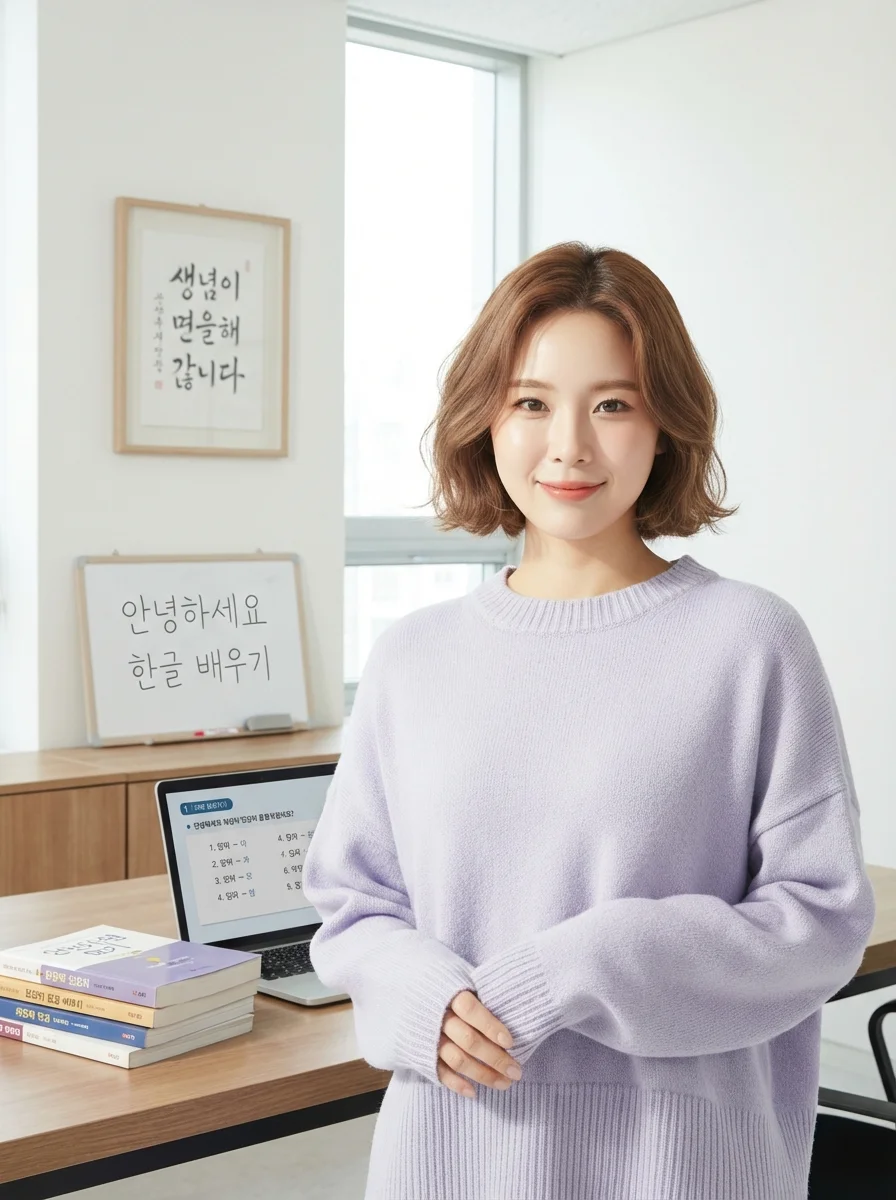 Students learning Korean in a classroom setting