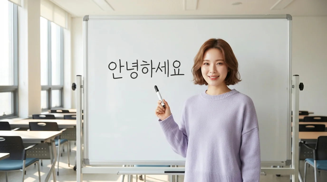 Students learning Korean in a live Zoom class