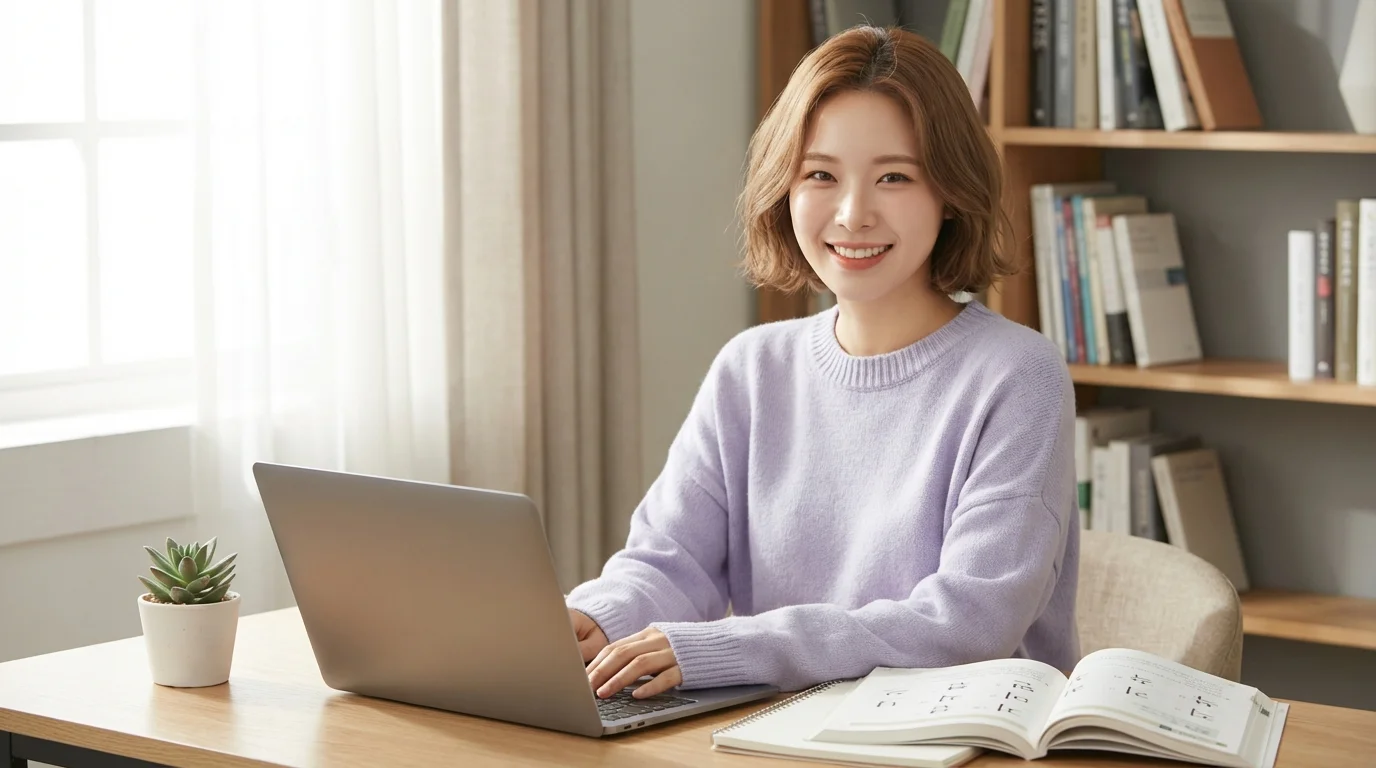 Students in live Korean class